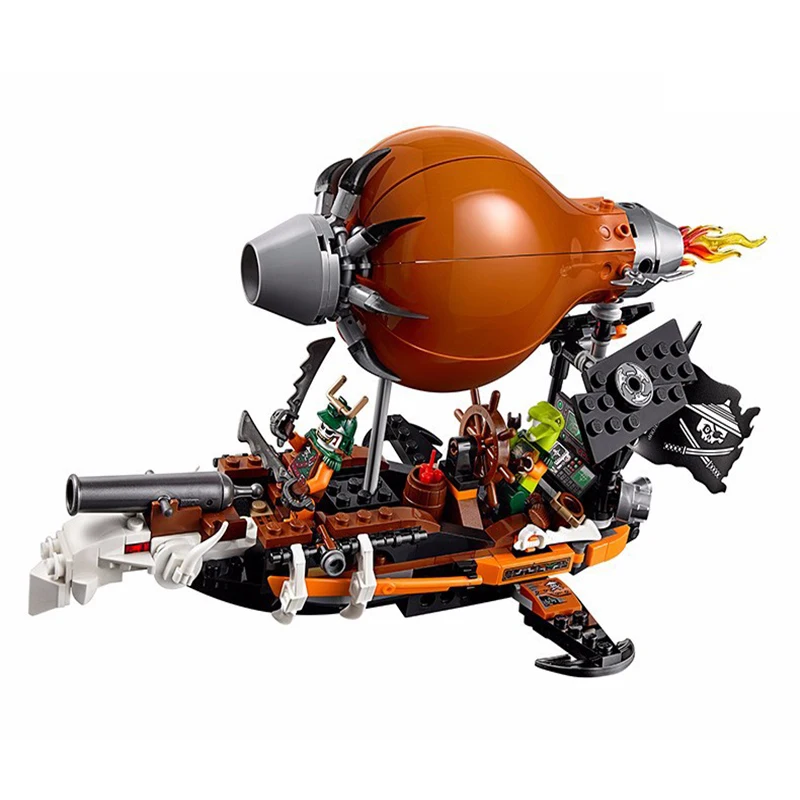 

BELA 318Pcs Ninjago Airship Raid Zeppelin Weapon Figure Blocks Compatible Legoe 70603 Construction Building Toys For Children