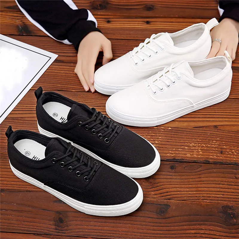 

Fashion Men's Lace Up Canvas Sports Loafers Casual Sneakers Solid Flat Shoes Original New Arrival Sport Outdoor Good Quality