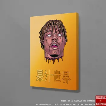 

Juice WRLD Rapper hip hop Poster Painting Wall Art Canvas For Teens Living Room Bedroom Study Dorm room Art Decoration Prints
