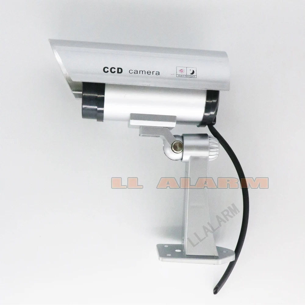

Silve Color Waterproof Security Fake Camera Dummy Camera CCTV Camera Outdoor Use For Home Security Safety