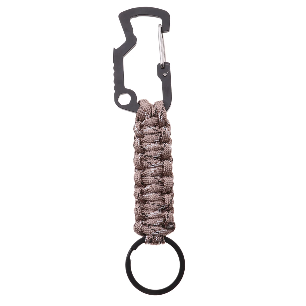  Molle Paracord Keychain Carabiner Hook Braided Lanyard Utility Kit  Molle Key Ring Holder Belt Clip Buckle Carabiner