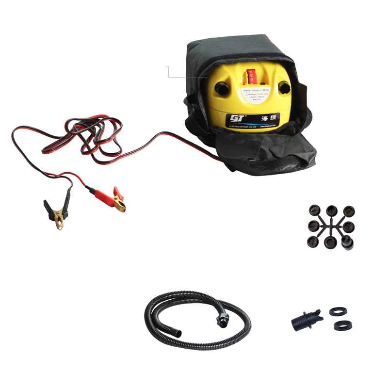 Eléctrica de alta presión DC12V bomba de aire eléctrica de la bomba de barco inflable bote balsa sup tabla de surf paddle Canoa kayak C73002 - 1