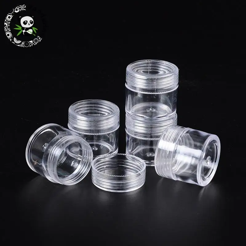 

40pcs 34x33mm Round Clear Column Plastic Bead Storage Containers for Jewelry Packaging F85