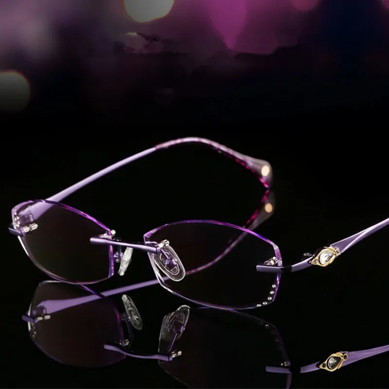 Очки без оправы очками кадр Для женщин оптический очки близорукость дальнозоркость прогрессивные рецепт 13