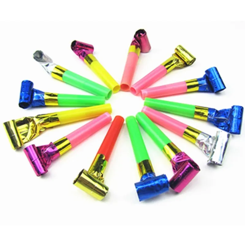 10 Pcs/Lot Noise Maker Little Blowout Plastic Whistle Children's