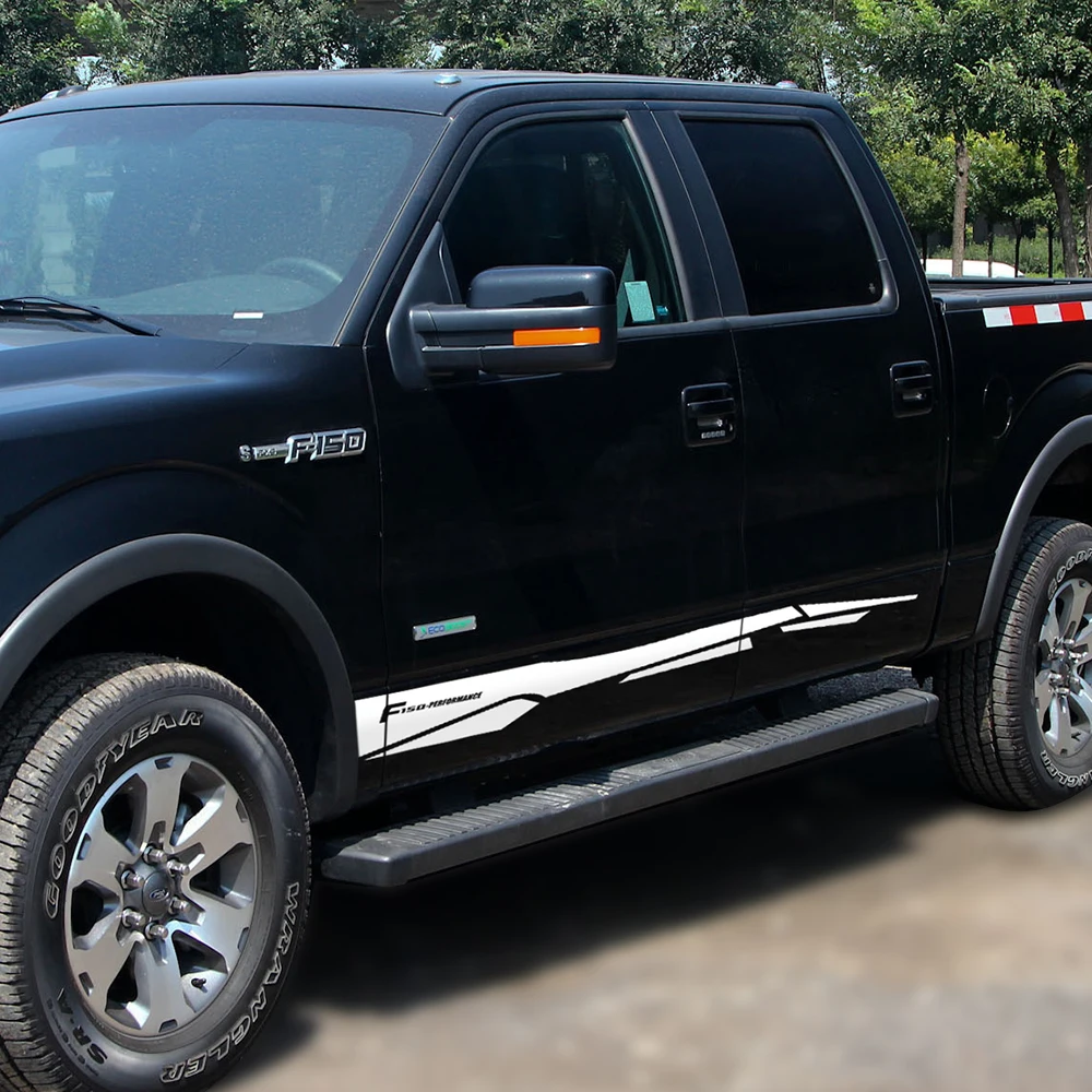 

2 pcs Door Panel F-150 Performance Side Skirt Stripe Graphics Vinyl Decal Car Stickers for Ford F150 Raptor Ranger Accessories