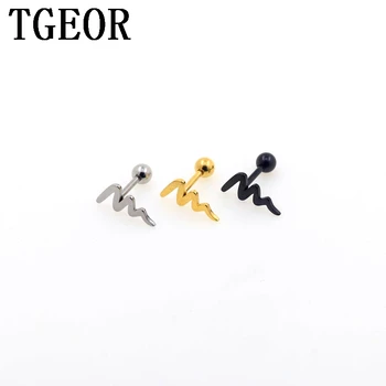 

free shipping Hot Charm titanium plated colors 30pcs 16G spiral surgical Stainless Steel ear tragus piercing earring