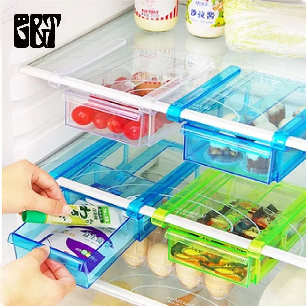 

Resin Refrigerator Hanging Storage Box Household Food Container Fresh Spacer Layer Storage Eco-friendly Rectangle Storage Box