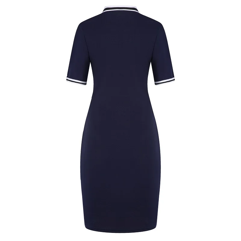 2019 New Women Dress Plus Size 6XL Oversized Stand Polo Dresses T Shirt Female Summer Short Sleeve Straight Polo Vestidos