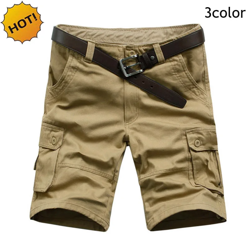 Wholesale 2016 Summer Outdoors Workout Bermuda Cargo Shorts Men Straight 100%Cotton Baggy Multi Pocket Military Tactical Shorts