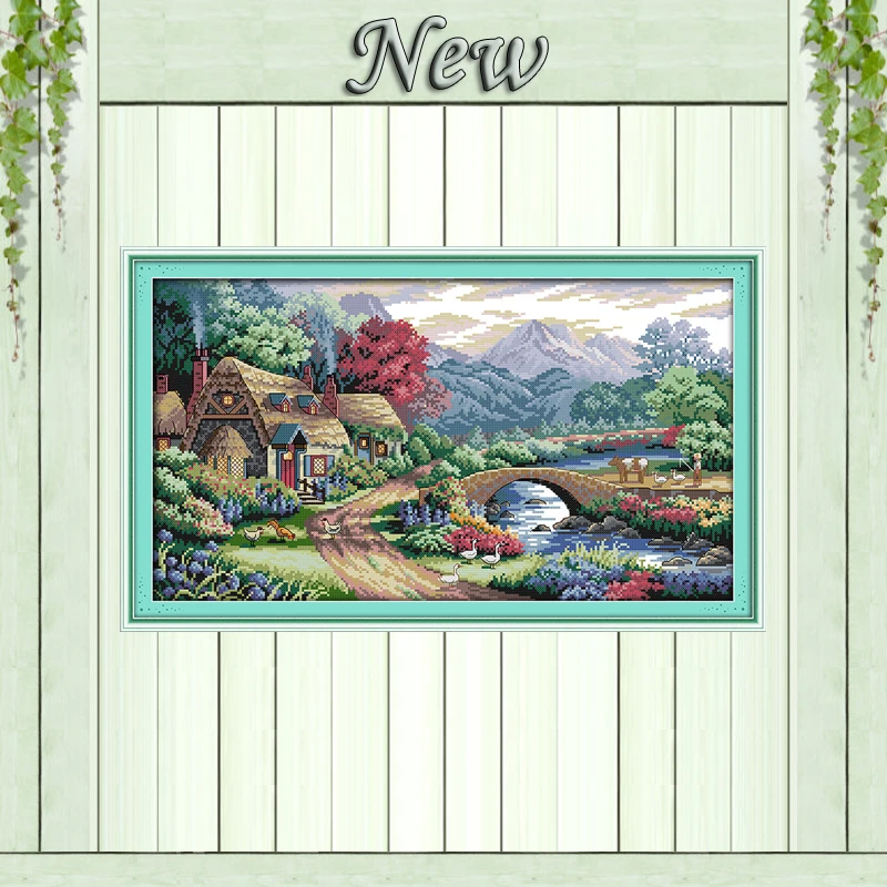 

Beautiful Farm scene Europe Scenery,11CT printed on canvas DMC 14CT Cross Stitch kit,needlework embroidery Set,Scenic Home Decor