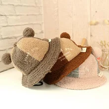 Осенне-зимняя детская шапка для мальчиков от 2 до 5 лет, милая теплая Рыбацкая шляпа с подвеской, Детские Панамы