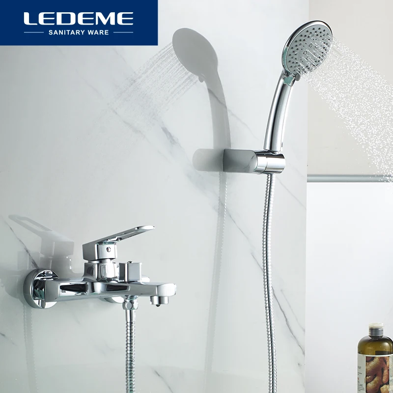 Ledeme Bathroom Bathtub Handheld Shower Tap Mixer Faucet Chrome Finish .