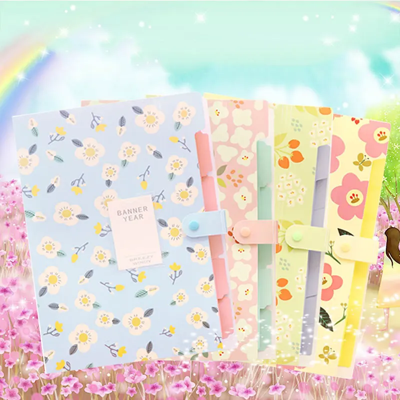 

MOWEI Printing Buckle Filing Folder Student File High-capacity Ring Binder Children School Office Document Stationery Filing
