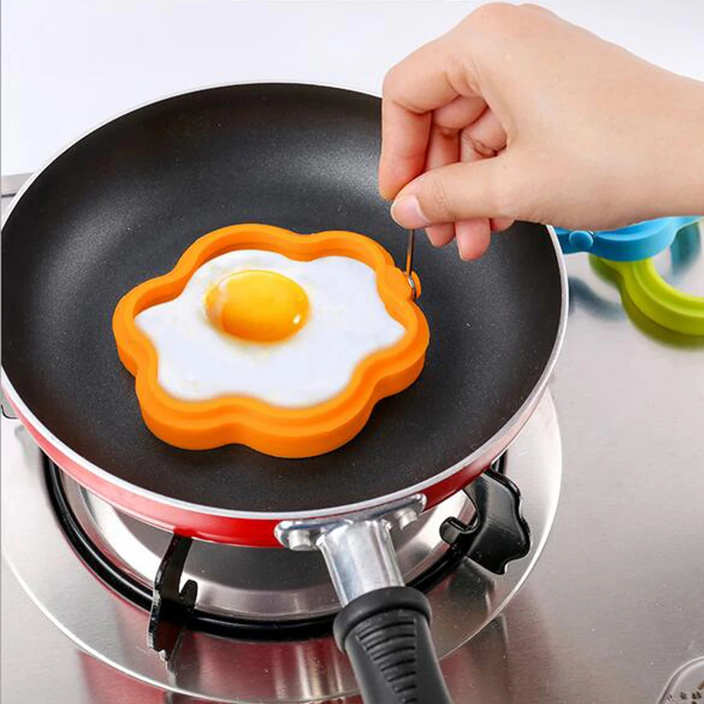 

5pcs Flower Shape Silicone Eggs Molds Eggs Cooking Tools Breakfast Pancake Molds Device DIY Breakfast Egg Mould Kitchen Tools