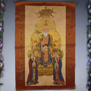 

Do the old antique silk brocade painting exquisite embroidery painting in Tibetan Buddhist Thangka Lao Tang Khartoum morals