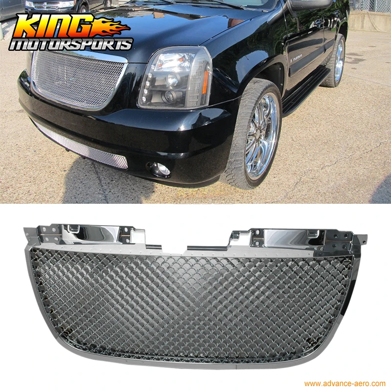 Подходит для 2007-2013 GMC Yukon Denali B Mesh style Хром Передняя решетка гриль США Внутренняя горячая распродажа