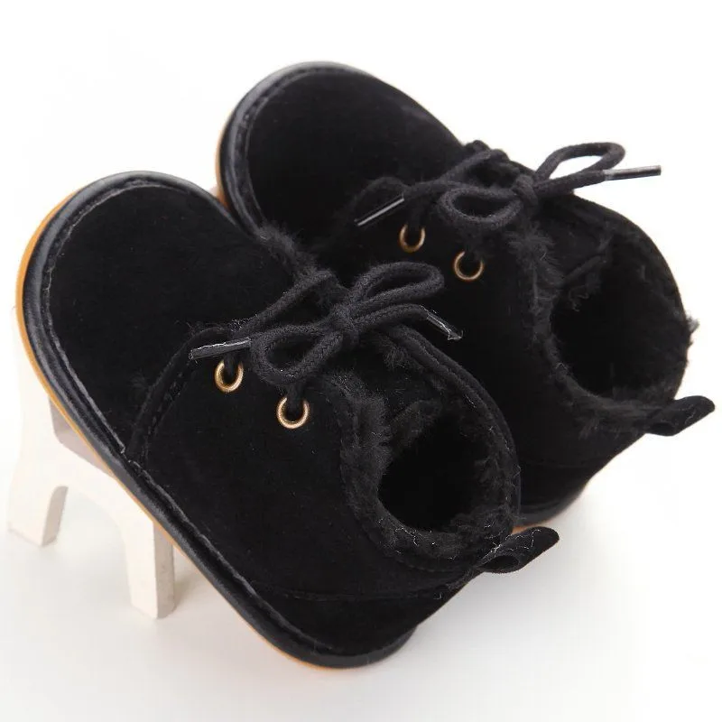 Для новорожденных мальчиков и девочек обувь на шнуровке Фрист ходунки детские осенние ребенка теплые зимние ботинки