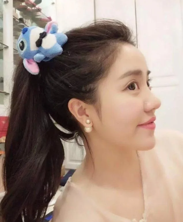 

Hot 11cm Lover Lilo Stitch Plush Toy Doll Lady Girl's Hair Tie Plush Stuffed Toy As Gift G0227
