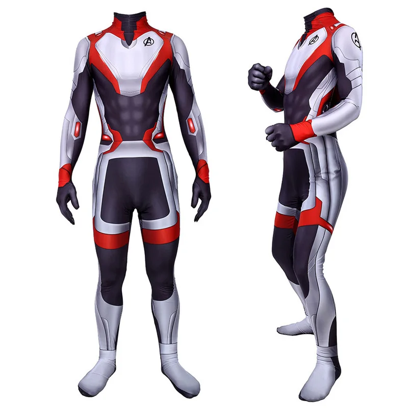 Adult Kids Avengers Endgame Quantum Realm Costume Marvel Superhero Cosplay Zentai Bodysuit Jumpsuits Mens Boys Halloween Suit