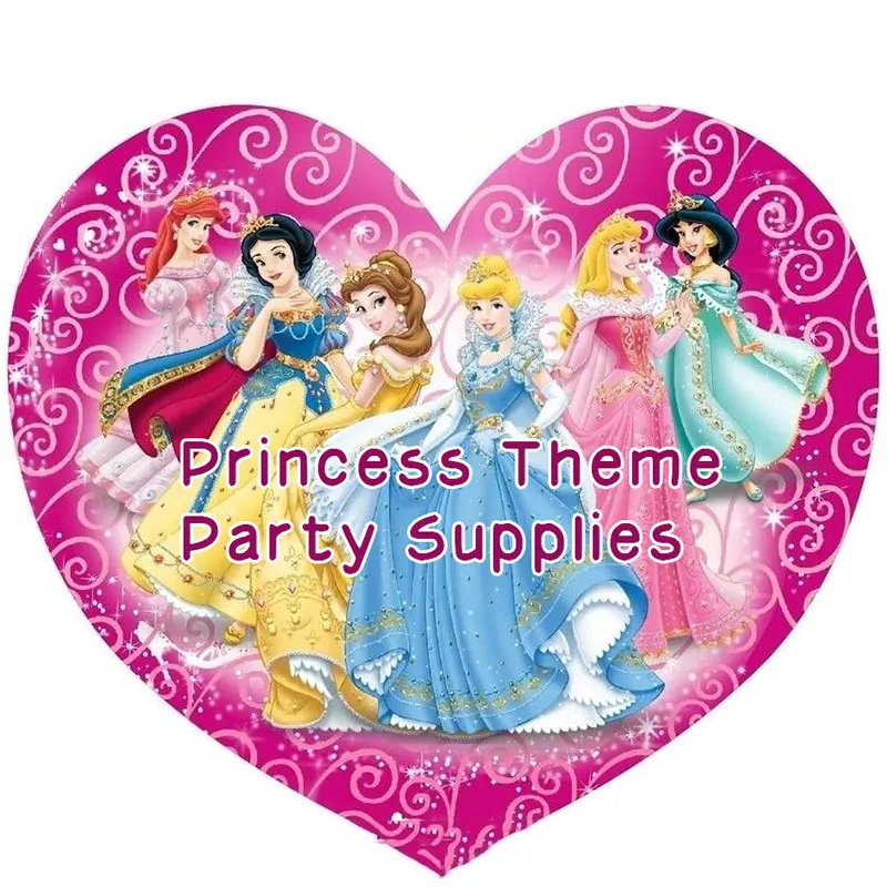 10 Дети Принцесса праздничный набор столовой посуды тарелки салфетки баннер для вечеринки в честь Дня Рождения украшения Конфетница наборы; детский душ