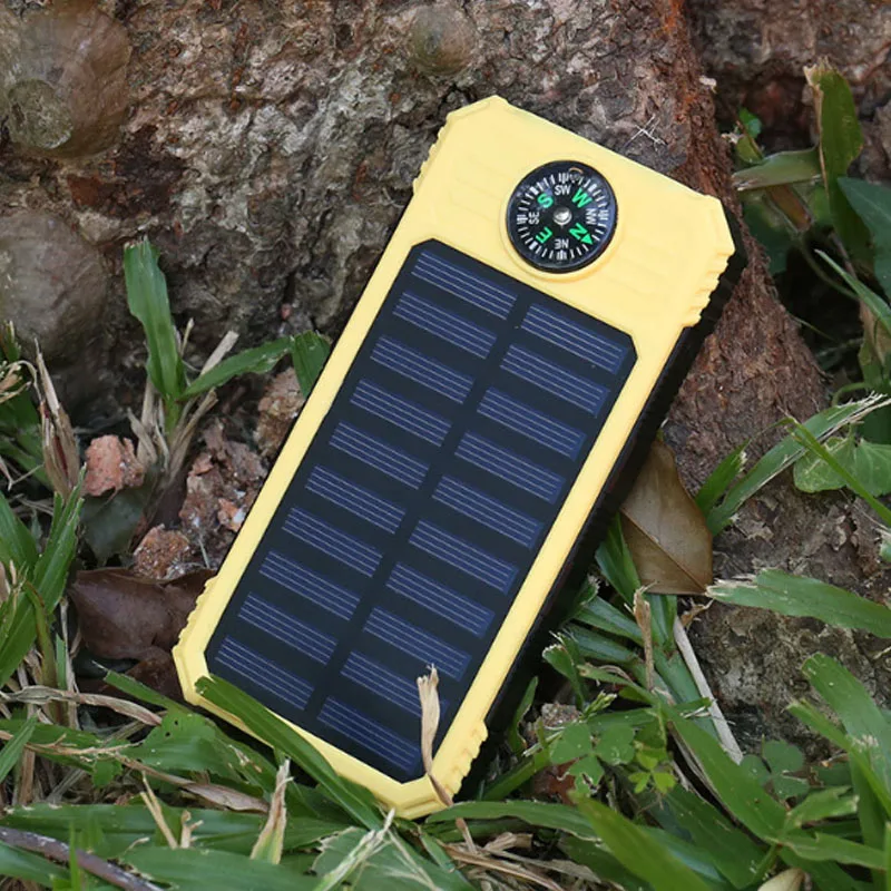 imágenes para PowerBank20000mAh PowerBank Solar Dual USB Powerbank Batería Externa de Panel Solar Portátil A Prueba de agua con Luz LED y compás imágenes para PowerBank20000mAh PowerBank Solar Dual USB Powerbank Batería Externa de Panel Solar Portátil A Prueba de agua con Luz LED y compás