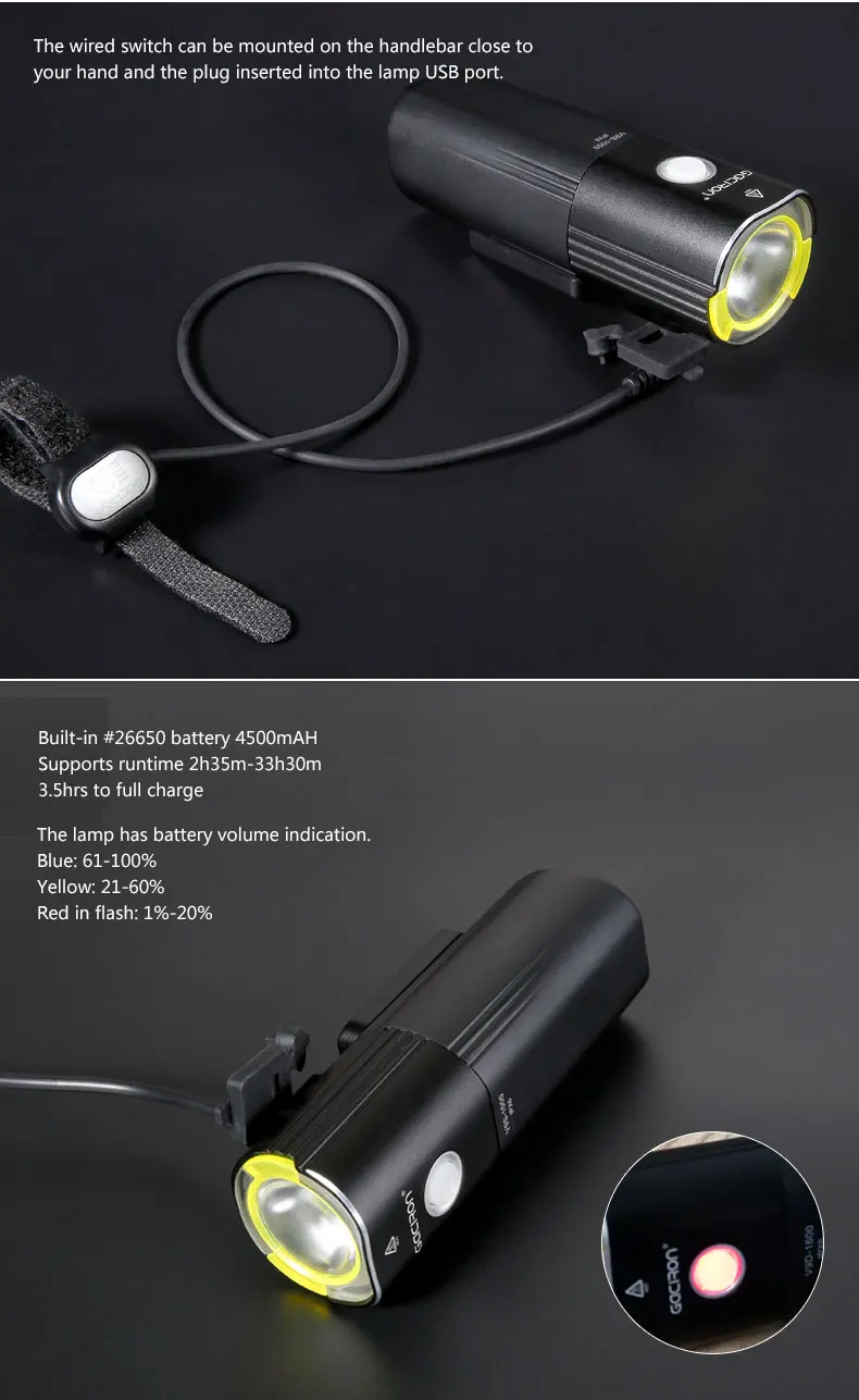 Best Gaciron V9S Bicycle Headlight USB Charge Internal Battery LED Front Tail Lamp Cycling Lighting Visual Warning Safety Lantern 7 Best Gaciron V9S Bicycle Headlight USB Charge Internal Battery LED Front Tail Lamp Cycling Lighting Visual Warning Safety Lantern 7