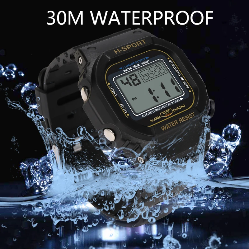 

Square Sports LED Watch Digital Display Date Casual Unisex Males Quartz Watch Electronics Men Clock Wristwatch Relogio Masculino