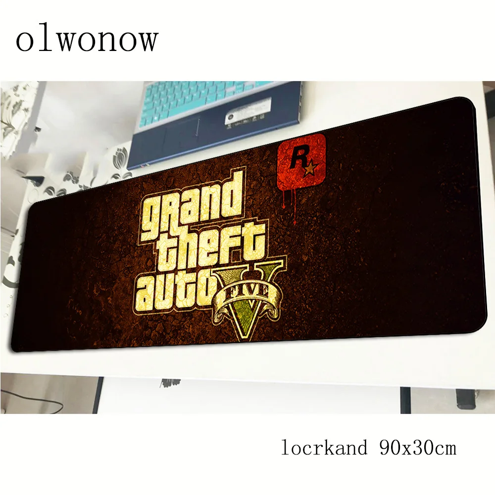 Коврик для мыши gta с закрытыми краями компьютерный геймер коврик 90x30 см высокого