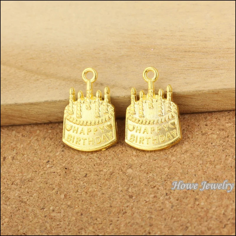

Wholesale 60 PCS Gold-color Cake Pendant Fit Bracelets Necklace DIY Metal Jewelry Making 80098