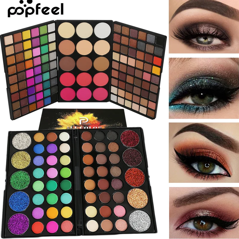 POPFEEL бренд макияж блеск палитра теней Shimmer Eye Shadow светящийся порошок длительный