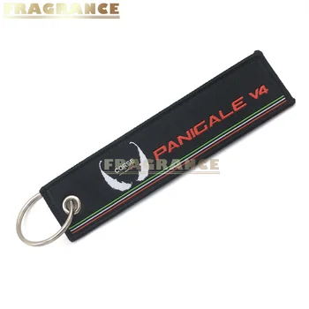 

Motorcycle Key Chain Woven Key Ring For Ducati Panigale V4 PanigaleV4 Label Chain Black Car Keychain