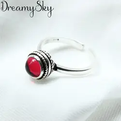 Винтажные кольца из стерлингового серебра 925 пробы с красным цирконием для женщин женские кольца на палец вечерние Mujer вечерние подарки для