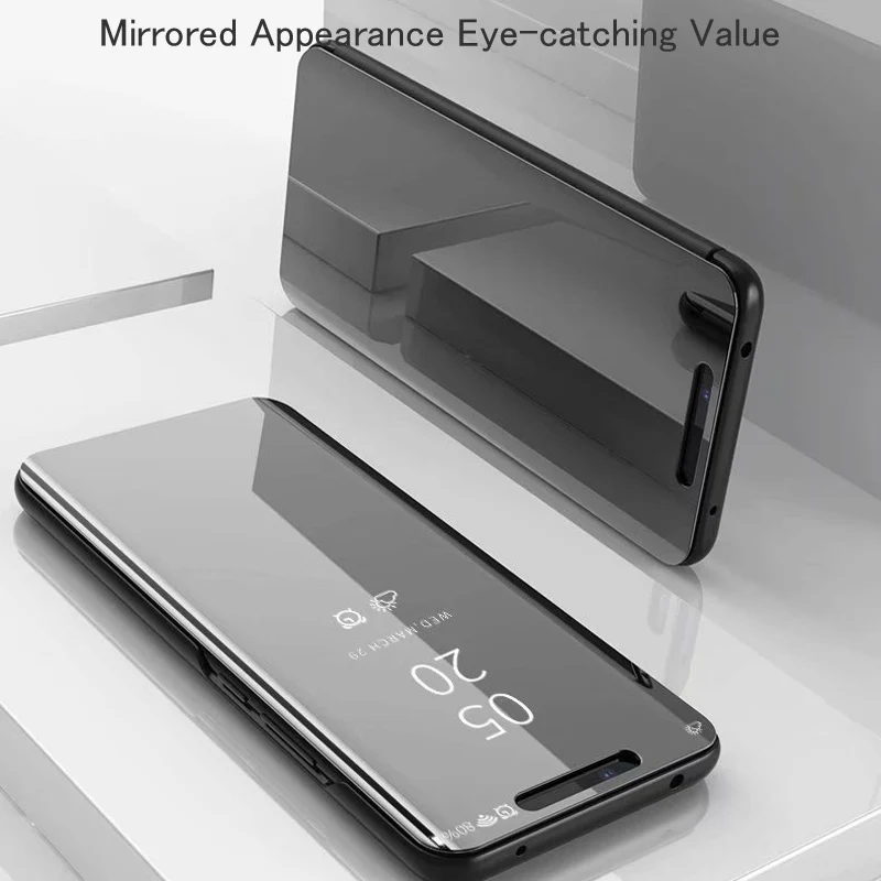 Полностью зеркальный кожаный чехол для Huawei P20 10 30 Mate 9 20 lite Pro Honor 8x10 Y5 6 7 Nova 3 4 P умный