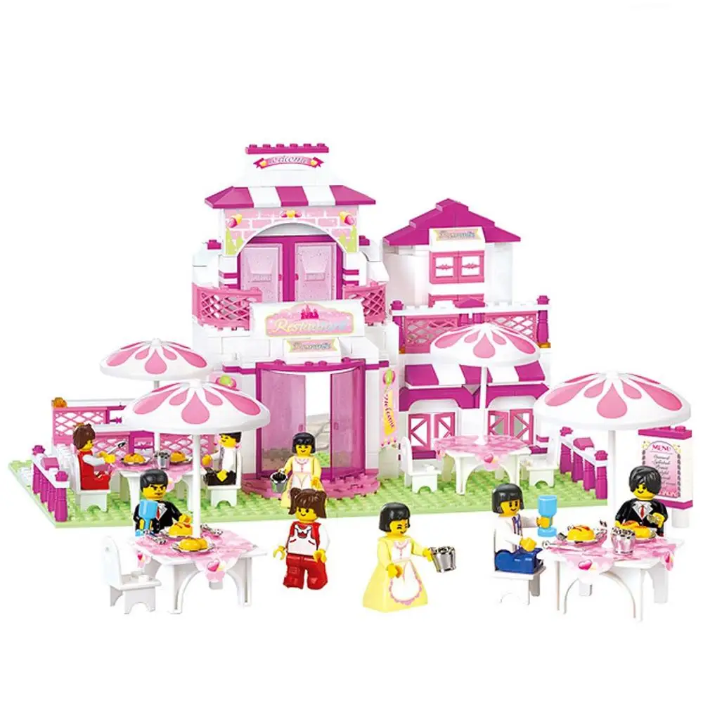 

Cute Pink Princess's castle Assemble For Girl City Friends Figures Building Blocks Toys For Children