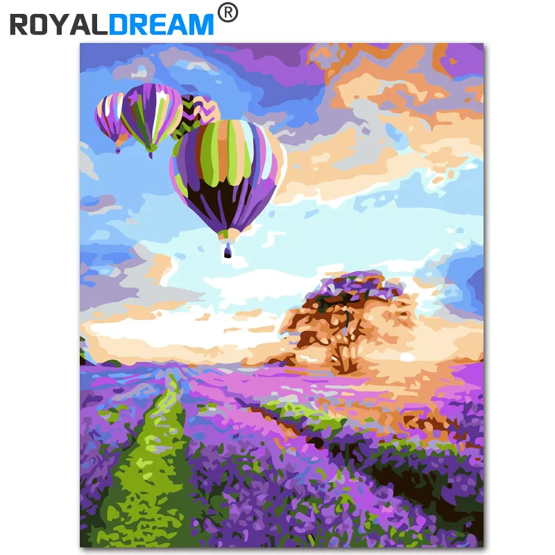 

ROYALDREAM Multiple sizes Diy Digital Painting By Numbers Kits Coloring Paint By Numbers On Canvas Painting For Living Room