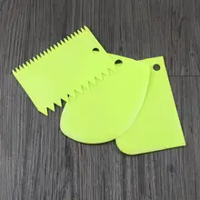 Красочные тесто резак для торта, хлеба выпечки пастообразных скребок для инструментов лезвия мягкий силиконовый шпатель для Patisserie 3 шт./компл