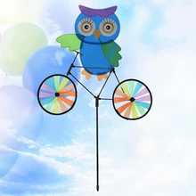 3D животное мультяшная Сова на велосипеде штифт ветряной мельницы Whirligig детские игрушки Спиннер сад газон украшение для сада