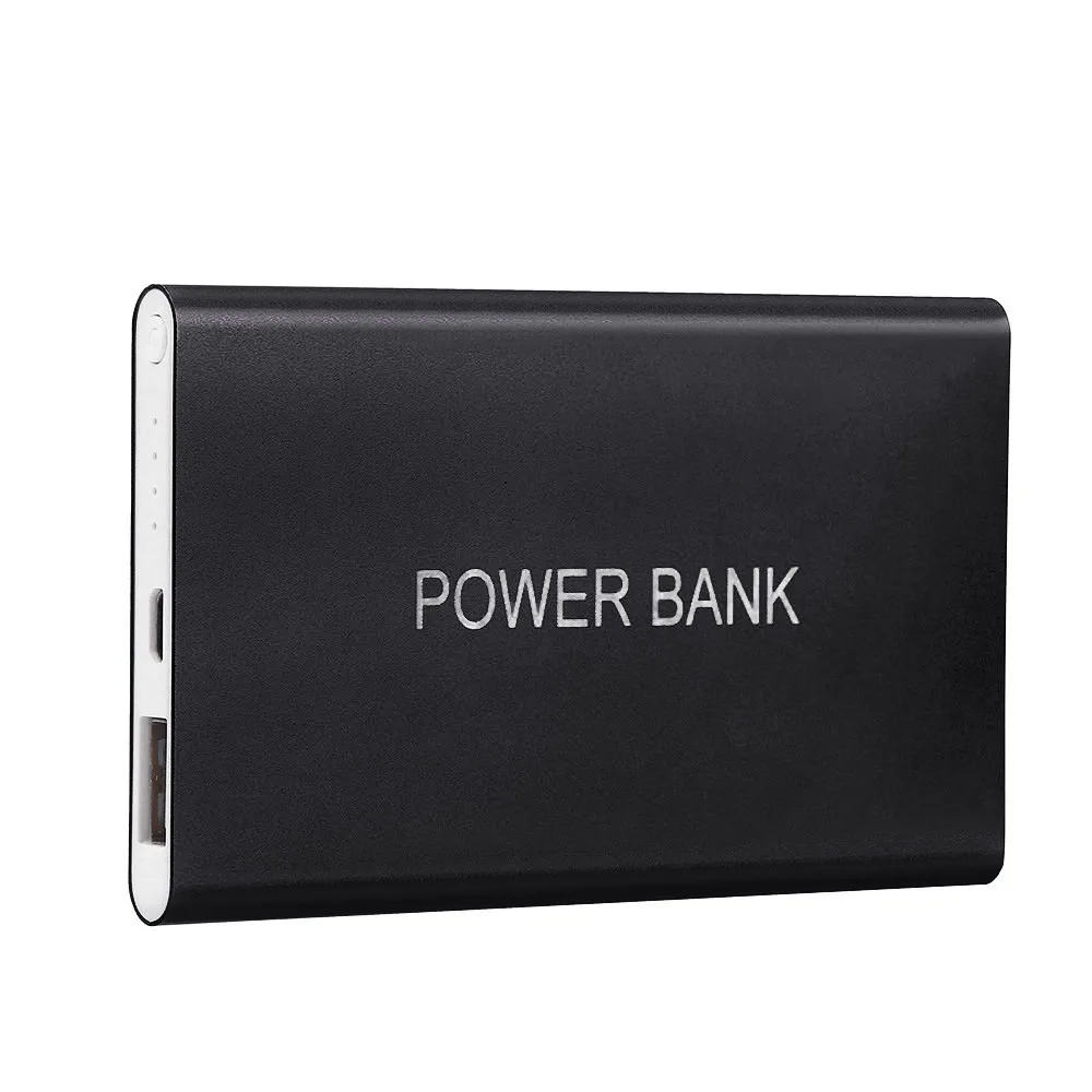 Черное ультратонкое портативное Внешнее зарядное usb-устройство для аккумулятора power Bank для IPhone/samsung/HUAWEI светильник - Цвет: Черный