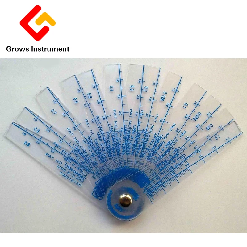 25 blades metric feeler gauges high strength plastic 0 05 to 3mm