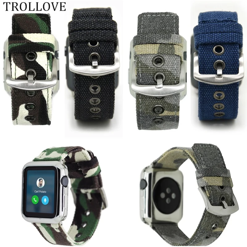 

Camouflage Woven Nylon Sport Band for Apple Watch Series 3 2 1 42MM 38MM watchband Sport bracelet belt fabric-like Accessories