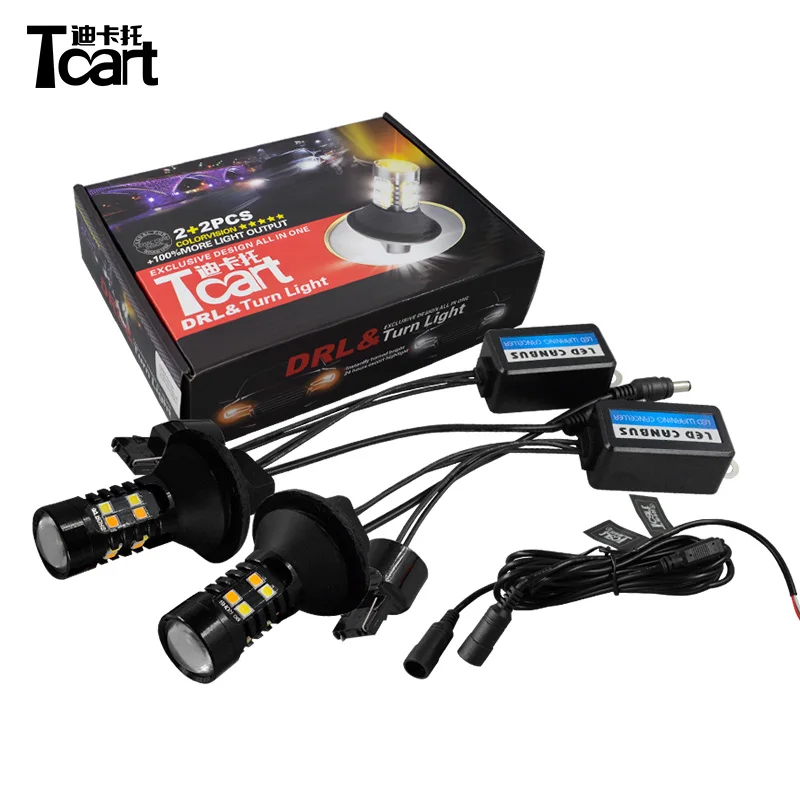 Tcart T20 7440 светодиодные дневные ходовые огни поворотник drl Внешние фары, аксессуары для автомобиля для Nissan X-trail T32