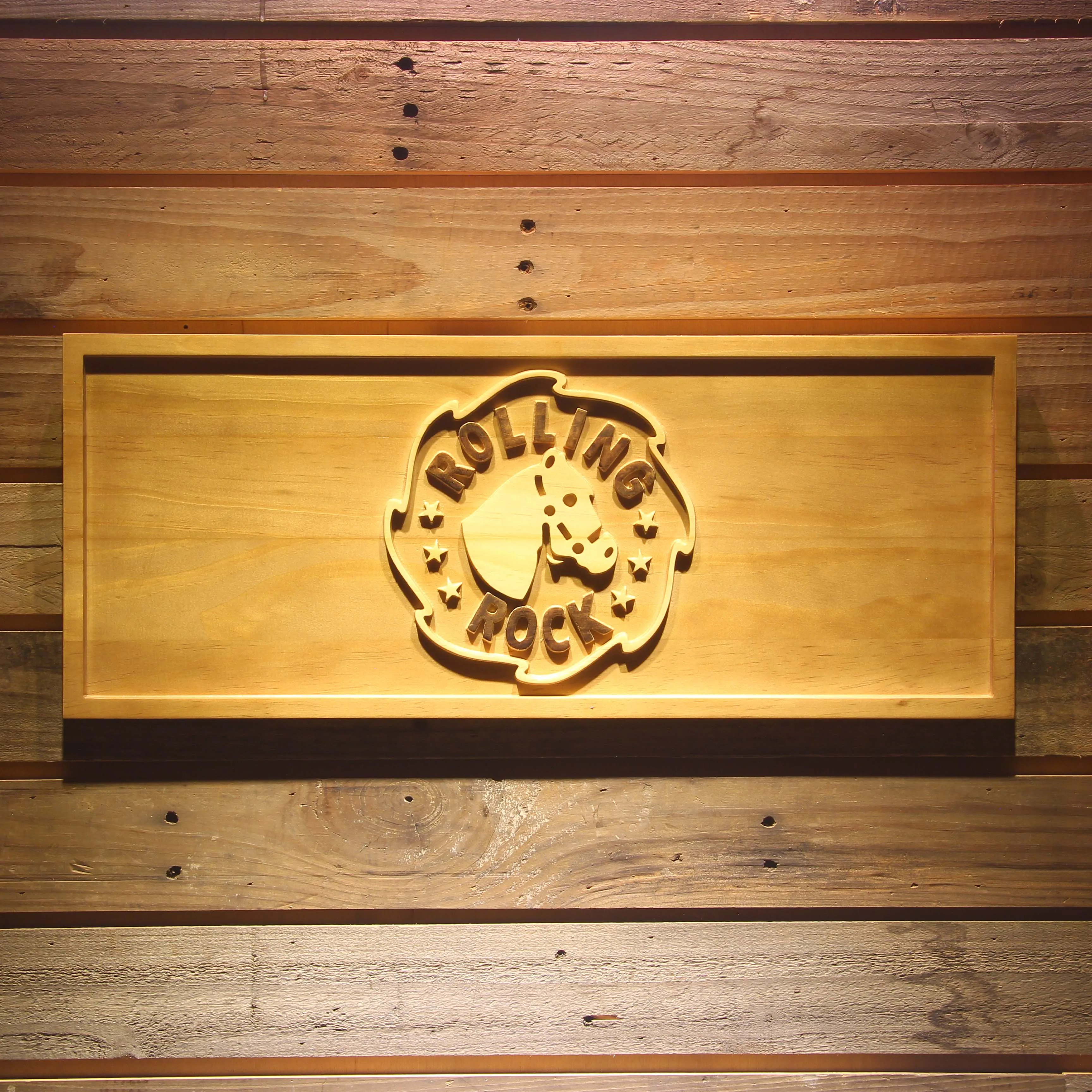 

Rolling Rock Beer 3D Wooden Bar Signs