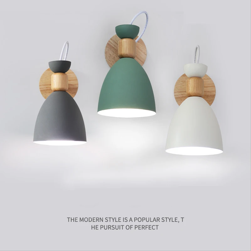 

Fanlive Nordic wall lamp bedside lamp bedroom modern living room aisle stairs simple iron belt wall lamp LED light