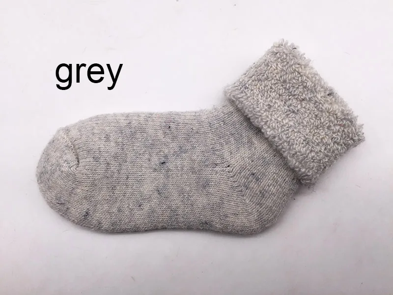 Г. Стильные толстые детские носки из натуральной шерсти зимние мягкие теплые детские носки-тапочки детские носки для мальчиков и девочек Прямая поставка WZ02 - Цвет: grey