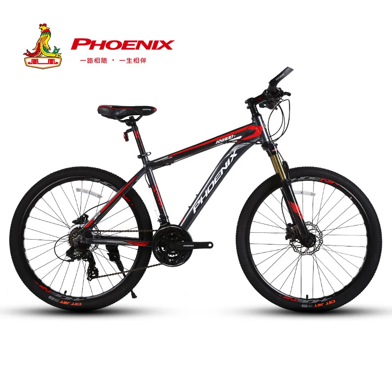 Phoenix 24 Speed Bicycle Mens Road Bike Aluminum Alloy Frame Cycling Double Disc Drake 26inch Racing Bicycle MTB Mountain Bike