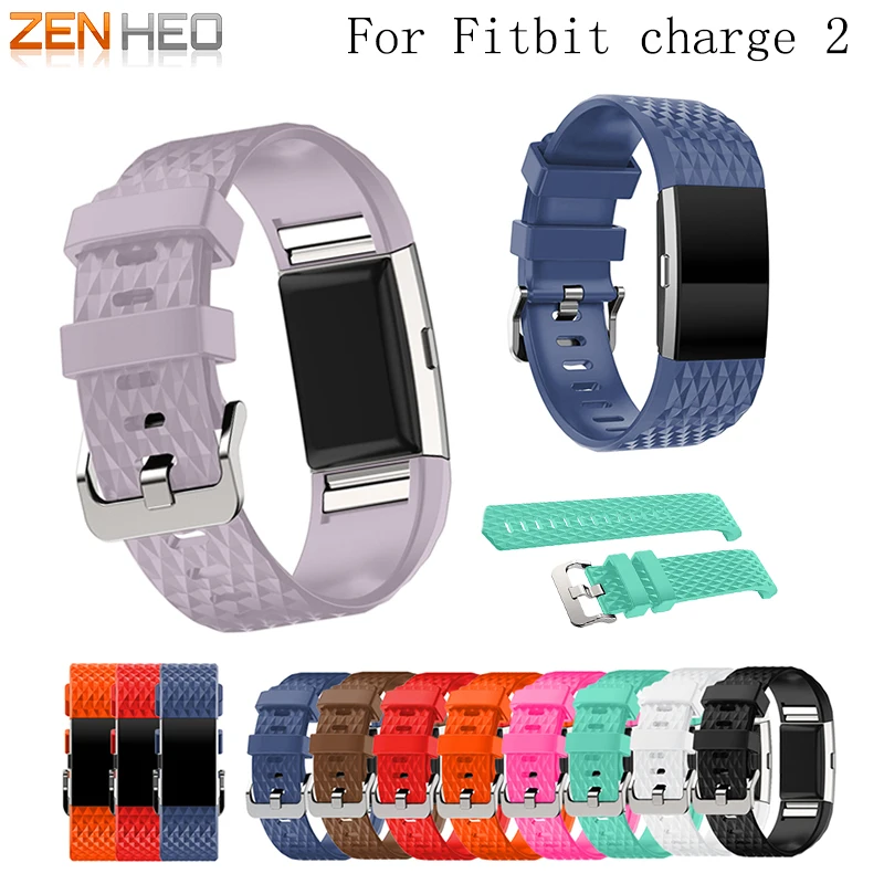 

ZENHEO For Fitbit Charge 2 Watch band Replacement Strap Bracelet Soft 3D Silicone Watch Band Wrist Strap Watchband starp