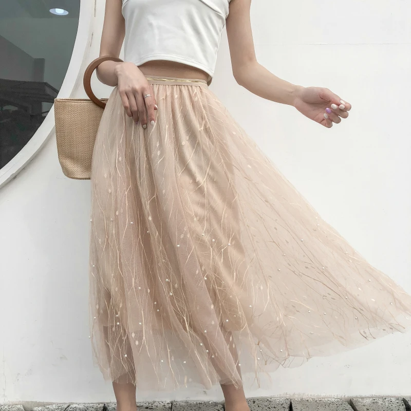 

Tulle Mesh plus size skirts steampunk korean kawaii skirt women clothes 2019 lolita transparent skirt harajuku women long skirt