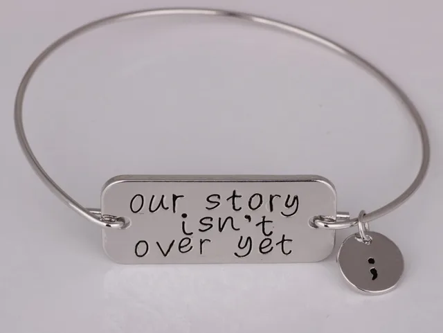 Our Story Isn T Over Yet Mental Health Awareness Jewelry Our Story Isn T Over Yet Mental Health Awareness Jewelry Inspirational Bangle For Women