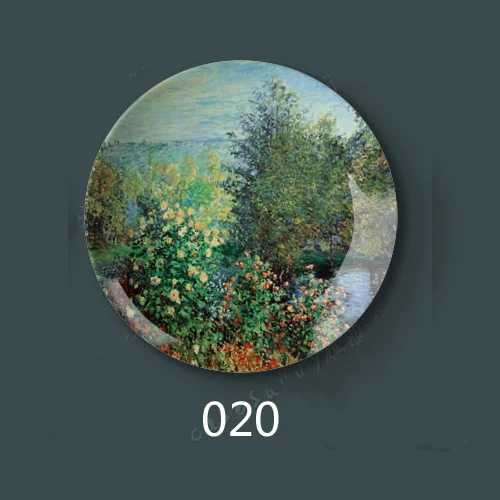 Декоративная фарфоровая тарелка Оскар-Клода Мона, картина маслом, декоративная керамическая посуда, настенная тарелка - Цвет: 20